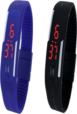 Y&D Combo of Led Band Black + Blue Digital Watch  - For Men & Women   Watches  (Y&D)