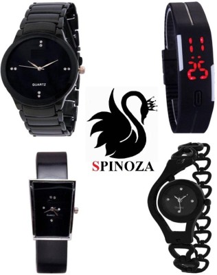 SPINOZA glory iik black professional watches for girls boys womens set of 5 Analog Watch  - For Boys & Girls   Watches  (SPINOZA)
