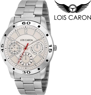 Lois Caron LCK-4051 WHITE CHRONOGRAPH PATTERN Watch  - For Men   Watches  (Lois Caron)