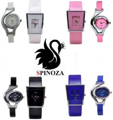SPINOZA glory round and square in pink blue black white colors set of 8 Analog Watch  - For Girls   Watches  (SPINOZA)