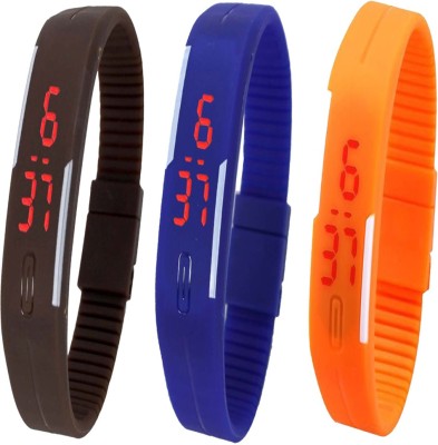 Y&D Combo of Led Band Brown + Blue + Orange Digital Watch  - For Couple   Watches  (Y&D)
