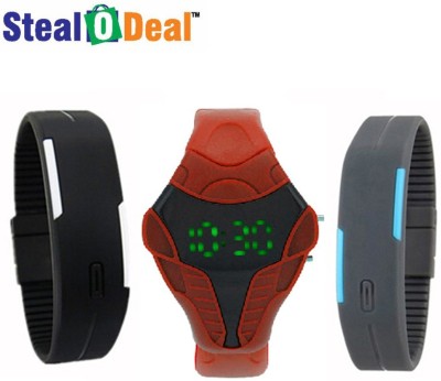 Stealodeal Red Cobra Shape With Black and Grey Led Kids Led Watch  - For Boys & Girls   Watches  (Stealodeal)