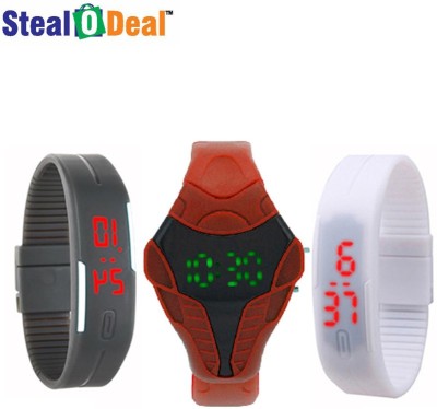 Stealodeal Red Cobra Shape With White and Grey Led Kids Led Watch  - For Boys & Girls   Watches  (Stealodeal)