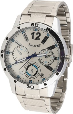 The Smokiee 9991M-Swatch style president bracelet band silver tone stainless steel watch Analog-Digital Watch  - For Men   Watches  (The Smokiee)