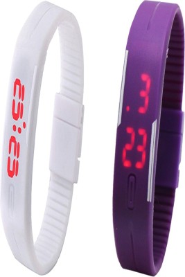 Y&D Combo of Led Band White + Purple Digital Watch  - For Men & Women   Watches  (Y&D)