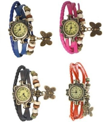 Trend Factory TF-COMBO0009 Vintage Butterfly Combo Set 4 Analog Watch  - For Girls   Watches  (Trend Factory)