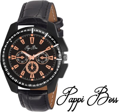 Pappi Boss Latest Designer Trendy Black Strap Octane Ultimate ChronoGraph Pattern Fashionable Best Analog Watch  - For Boys   Watches  (Pappi Boss)
