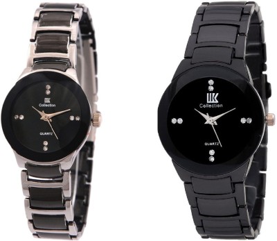IIK Collection Silver-Black Analog Watch  - For Women   Watches  (KNACK)