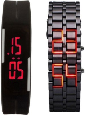 SJ Digital Combo Watch Steel and Rubber Band Analog Watch  - For Men & Women   Watches  (SJ)