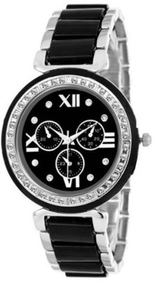 Yashmit Black Silver Diamond Look Party Wear Analog Watch for Girls / Women's-Y-A-041 Analog Watch  - For Women   Watches  (Yashmit)