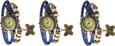 NS18 Vintage Butterfly Rakhi Watch Combo of 3 Blue Analog Watch  - For Women   Watches  (NS18)