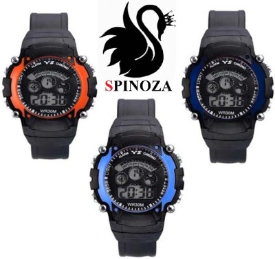 SPINOZA orange blue black sporty set of 3 Digital Watch  - For Boys & Girls   Watches  (SPINOZA)