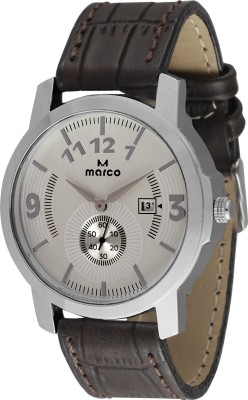 Marco MR-GR062-SLV-BRW CHRONO Marco Analog Watch  - For Men   Watches  (Marco)
