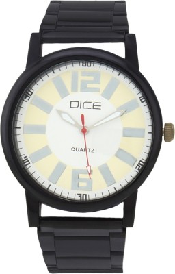 Dice DCMLRD38SSBLKWIT502 Black-Track Analog Watch  - For Men   Watches  (Dice)