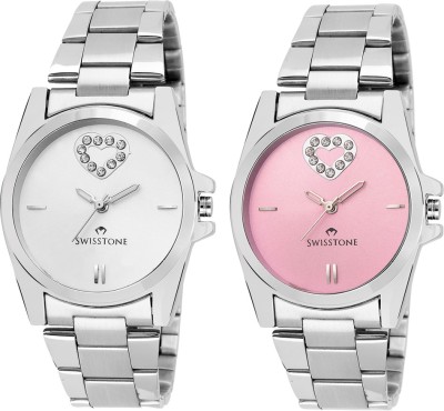 Swisstone HART212-SLV-CH & HART212-PNK-CH Analog Watch  - For Women   Watches  (Swisstone)