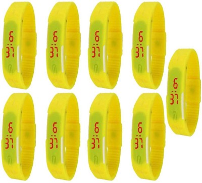 NS18 Silicone Led Magnet Band Combo of 9 Yellow Digital Watch  - For Boys & Girls   Watches  (NS18)