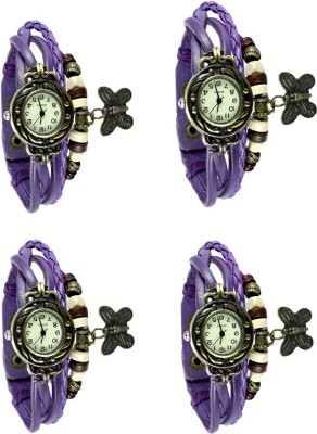 NS18 Vintage Butterfly Rakhi Combo of 4 Purple Analog Watch  - For Women   Watches  (NS18)