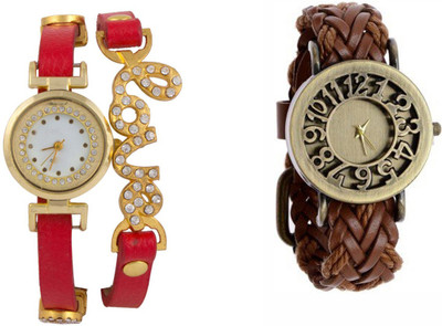 

COSMIC LOVE BOSHI RED LEATHER STRAP BRECELATE Watch - For Women