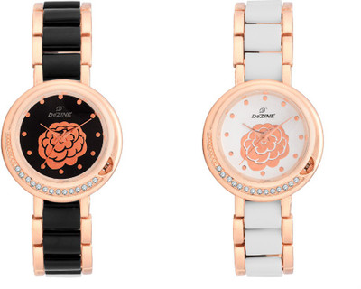 

Dezine DZ-LR032-BLK+WHTCMB Watch - For Girls
