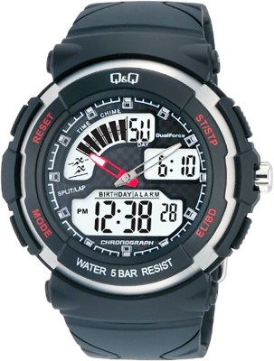 Q&Q M012J002Y 1/100S CHRONO Analog-Digital Watch  - For Men   Watches  (Q&Q)