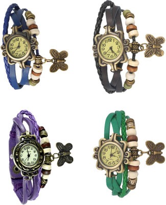 

Kissu Vintage Rakhi Combo of 4 Blue, Purple, Black And Green Watch - For Women