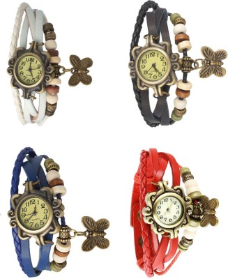 NS18 Vintage Butterfly Rakhi Combo of 4 White, Blue, Black And Red Analog Watch  - For Women   Watches  (NS18)