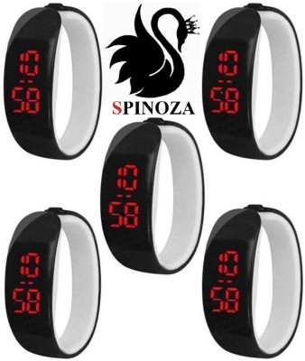 SPINOZA black digital sporty stylish beautiful watches set of 5 for girls, boys Digital Watch  - For Men   Watches  (SPINOZA)