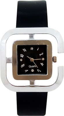 

Keepkart Black Open Pu Strap Stylish Watch - For Women