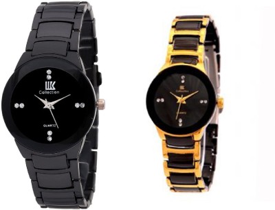 IIK Collection Black-Gold-104 Analog Watch  - For Women   Watches  (IIK Collection)