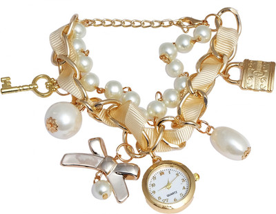 

Super Drool ST2300_WT_BEIGEA Ribbon And Charms Watch - For Women