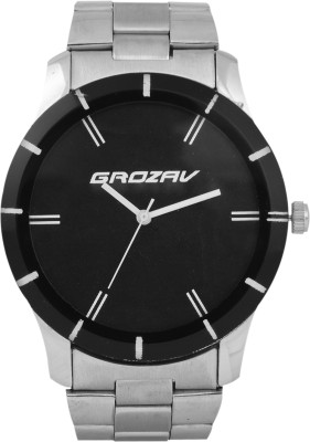 GROZAV Black Dial Metal Chain Strap Watch  - For Men   Watches  (GROZAV)