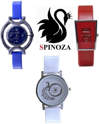 SPINOZA glory blue white red peacock beautiful watches pack of 3 for girls Watch  - For Women   Watches  (SPINOZA)