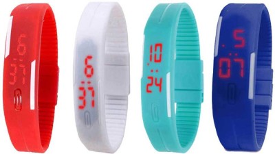 NS18 Silicone Led Magnet Band Combo of 4 Red, White, Sky Blue And Blue Digital Watch  - For Boys & Girls   Watches  (NS18)