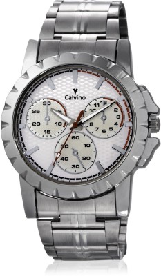 Calvino CGAC-147019AT_White-checkered Analog Watch  - For Men   Watches  (Calvino)
