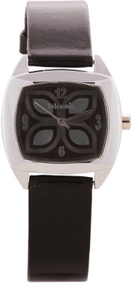 

Telesonic Tdrs-105 (Black) Flower Root Watch - For Women