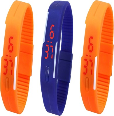Y&D Combo of Led Band Orange + Blue + Orange Digital Watch  - For Couple   Watches  (Y&D)