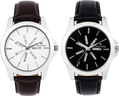 

SWISSTONE GR015-WHT-BRW & GR015-BLK-BLK Watch - For Men