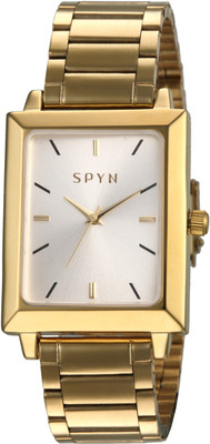 

Spyn classic square design golden belt casual Watch - For Men