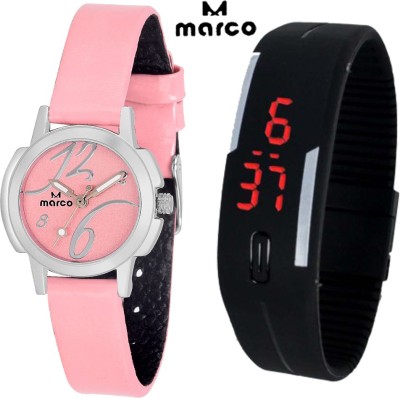 Marco ELITE 008 pnk-led combo Analog Watch  - For Women   Watches  (Marco)