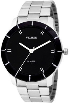 Felizer Steel Black Dial Watch - For Men