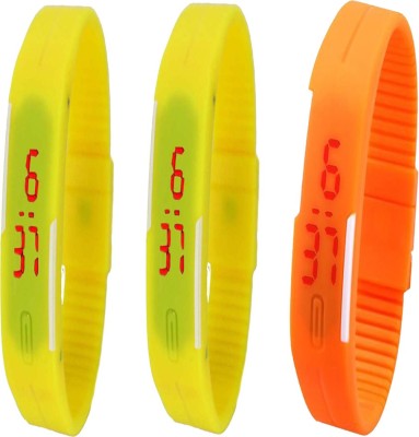 Twok Combo of Led Band Yellow + Yellow + Orange Digital Watch  - For Men & Women   Watches  (Twok)