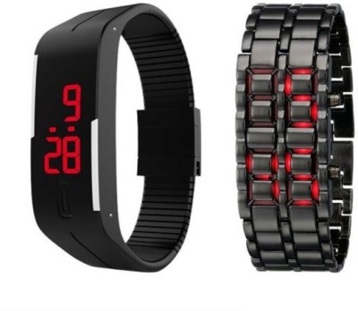 Q&Q LED Band And Chain Combo Analog-Digital Watch  - For Men & Women   Watches  (Q&Q)