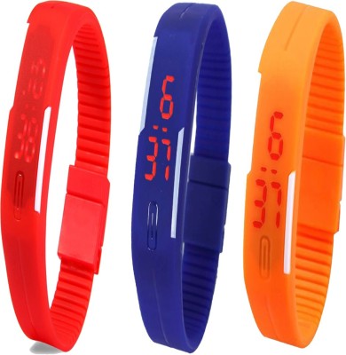 Y&D Combo of Led Band Red + Blue + Orange Digital Watch  - For Couple   Watches  (Y&D)
