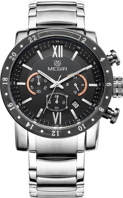 

Megir 3008-SLV-BLK Watch - For Men