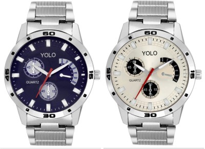 YOLO Gents Steel Chain Combo-YGN-003 Analog Watch  - For Men   Watches  (YOLO)