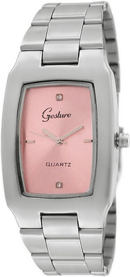 

Gesture Pink Rectangular Elegant Watch - For Women