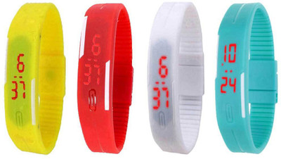 

Kissu Led Magnet Band Combo of 4 Yellow, Red, White And Sky Blue Watch - For Men & Women