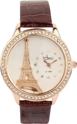 COSMIC Addic Paris Studded Eiffel Tower Vintage Brown Strap WW003 Analog Watch  - For Women   Watches  (COSMIC)