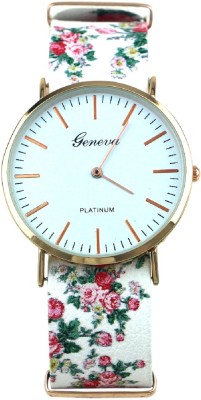 Geneva Platinum Without Seconds Movement Ultra Thin Floral Strap Watch  - For Women   Watches  (Geneva Platinum)