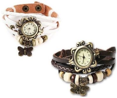 Y&D Vintage Butter fly white-brown Watch  - For Women   Watches  (Y&D)